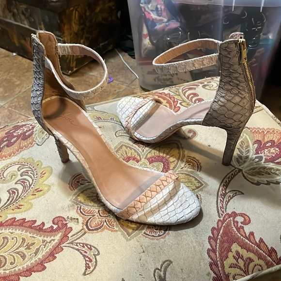 Joie Abbott faux snakeskin open toe sandals heels size 10 (40) - Picture 2 of 10